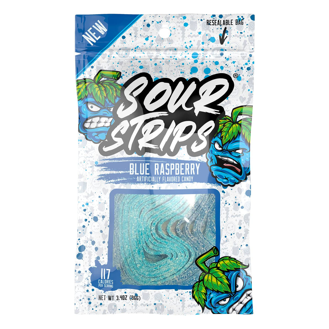 Sour Strips Blue Raspberry Peg Bag (Case of 12)