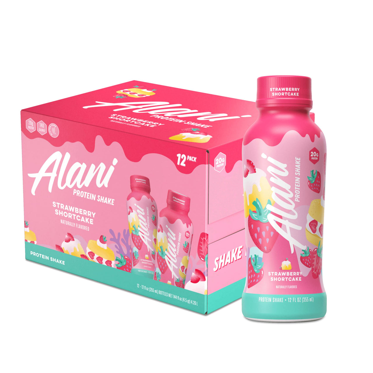 Alani Nu Protein Shake Strawberry Shortcake 355ml - Case of 12
