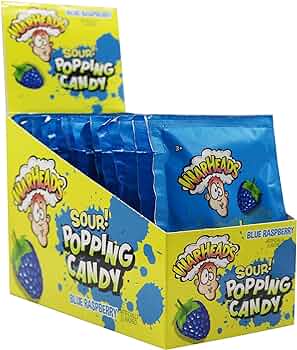 Warheads Sour Blue Raspberry Popping Candy - 20ct