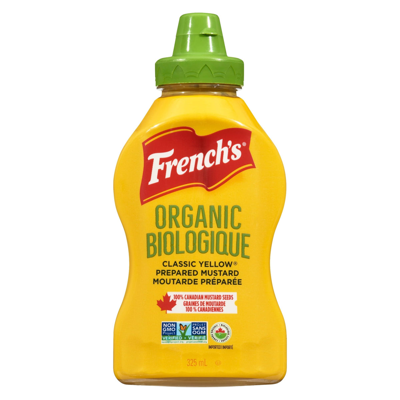 French’s Organic Classic Yellow Mustard 325ml - Case of 12