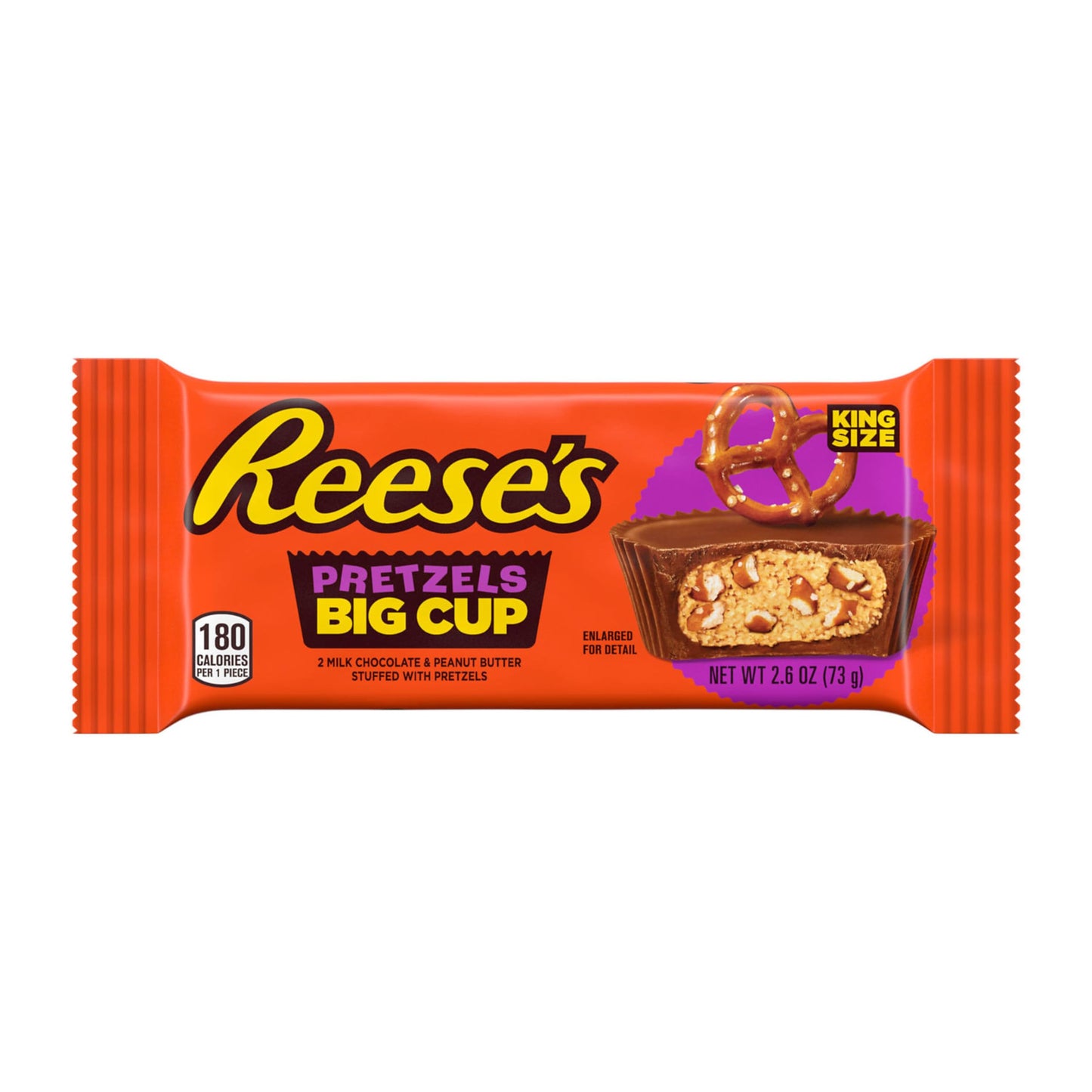 Reese's Big Cup Stuffed W/ Pretzels Milk King Size 2.6Oz 16Ct Stockup