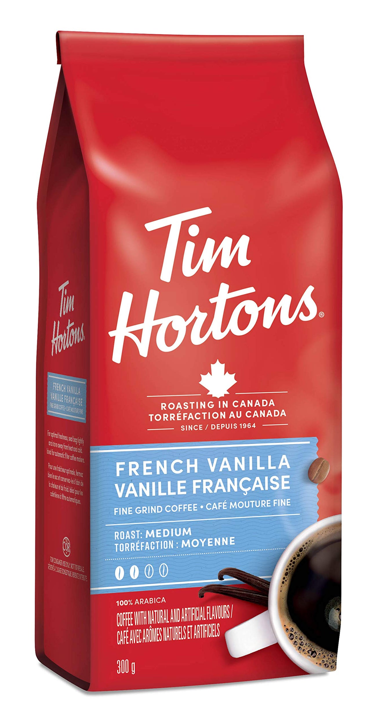 Tim Hortons French Vanilla Medium Ground Coffee 300g - Case of 12