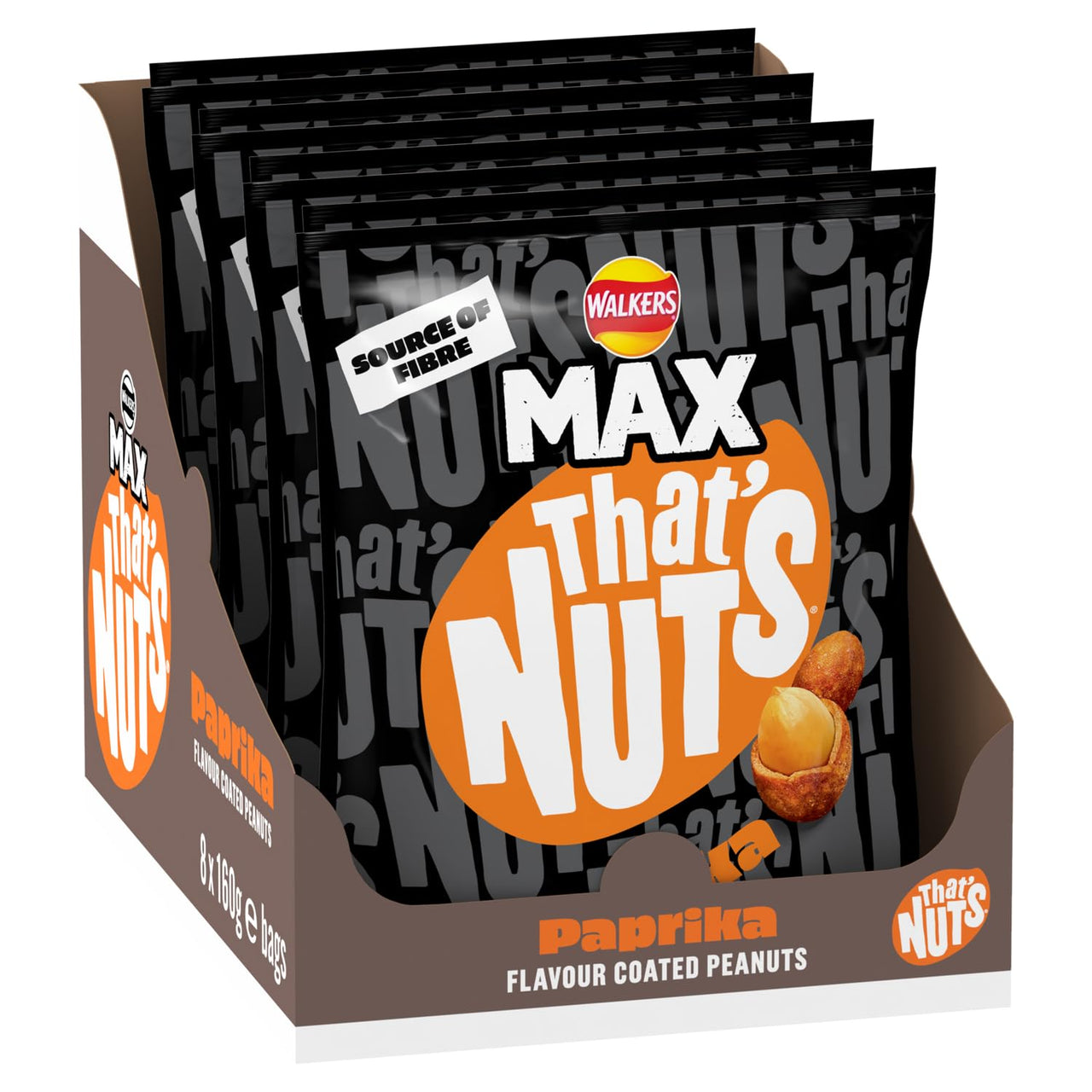 Walkers Max That's Nuts Paprika 160g - Case of 8