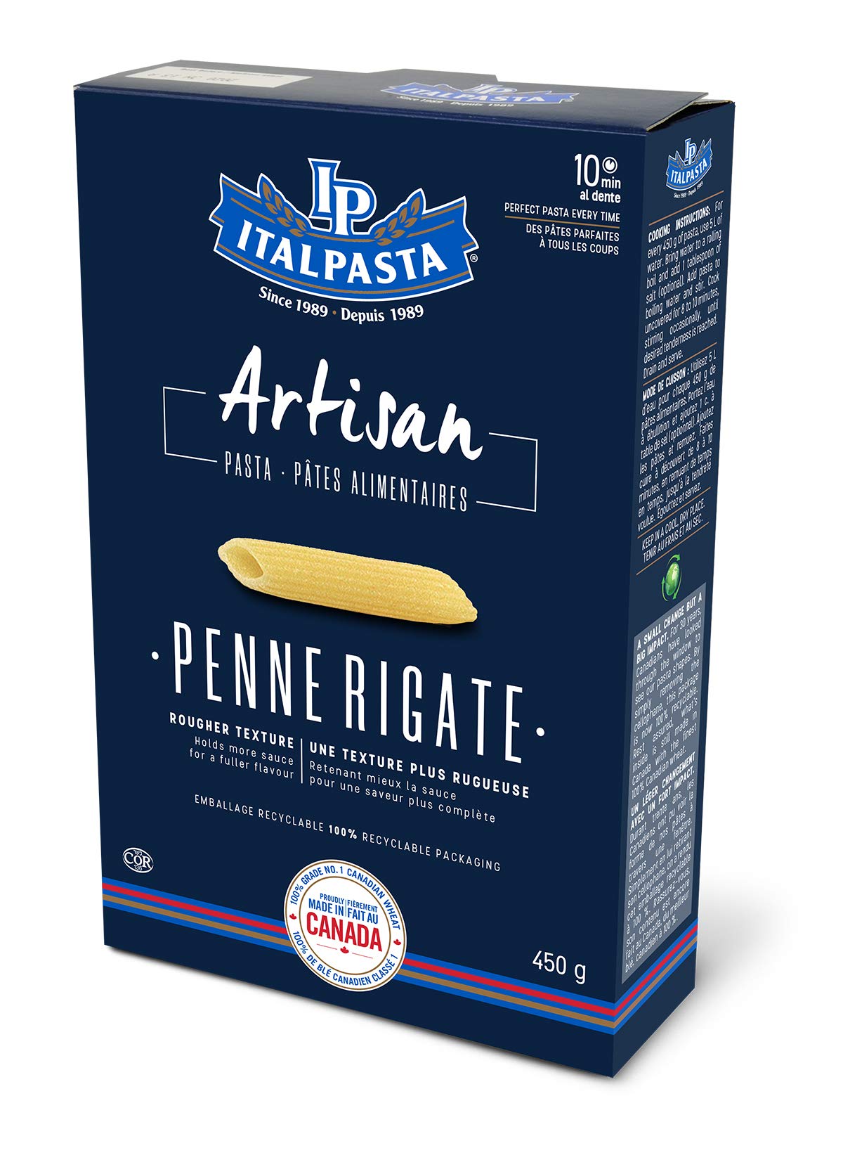 Italpasta Artisan Penne Rigate 450g - Case of 12