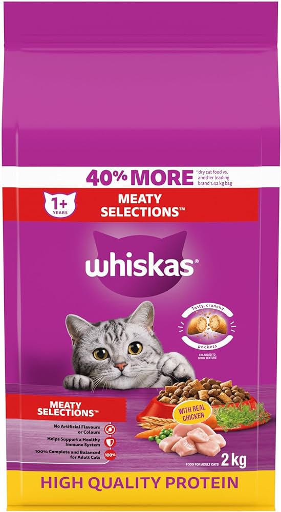 Picture of Whiskas Meaty Selections with Real Chicken High Quality Protein Cat Fo ...