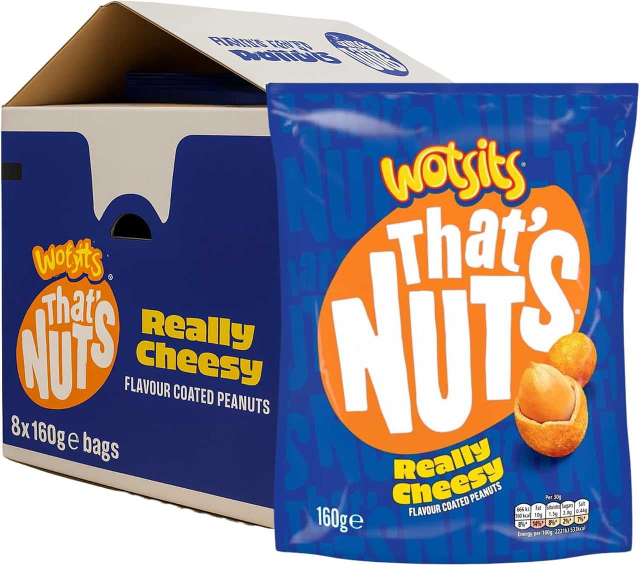 Wotsits That's Nuts Really Cheese 160g - Case of 8