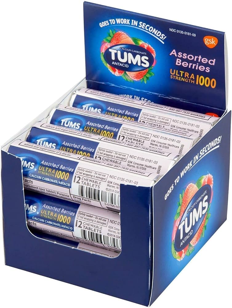 Tums Extra Strength Assorted Berries Antacids - 12ct