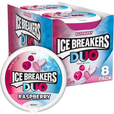 Ice Breakers Mints Duo Raspberry Tins - Case of 8