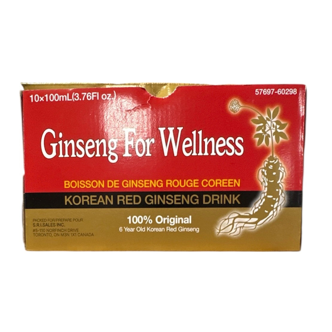 Ginseng For Wellness Korean Red Drink 100ml - 10ct