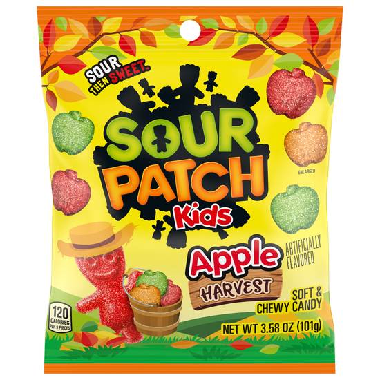 Sour Patch Kids Apple Harvest Peg Bag 101g - Case Of 12