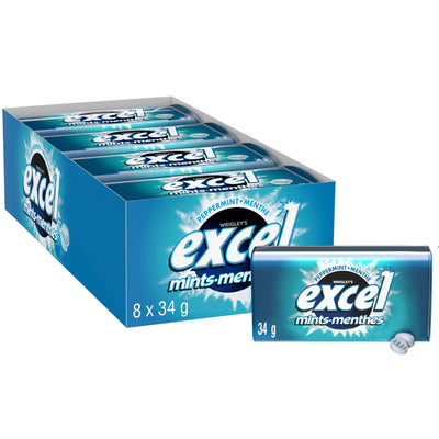 Excel Peppermint Tins Gum 34g  - 8ct
