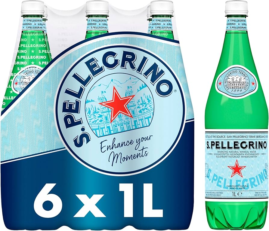 S. Pellegrino Carbonated Natural Mineral Water 1L - 6 Pack