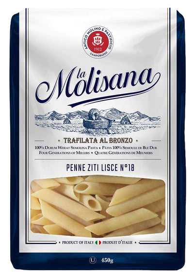 La Molisana Penne Ziti Lisce 450g - Case of 12