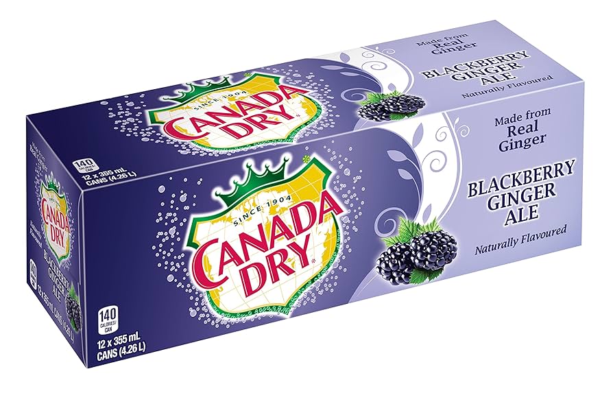 Canada Dry Blackberry Ginger Ale 355ml - Case of 12 (Canada)