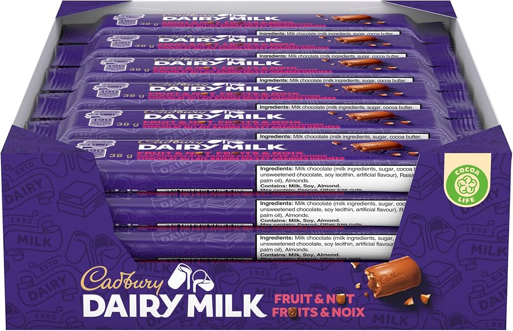 Cadbury Dairy Milk Fruit & Nut 38g - 24ct