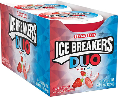 Ice Breakers Mints Duo Strawberry Tins - Case of 8