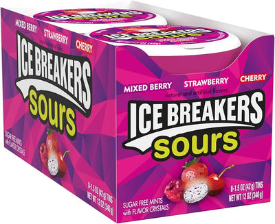 Ice Breakers Mints Sours Berry Tins - Case of 8