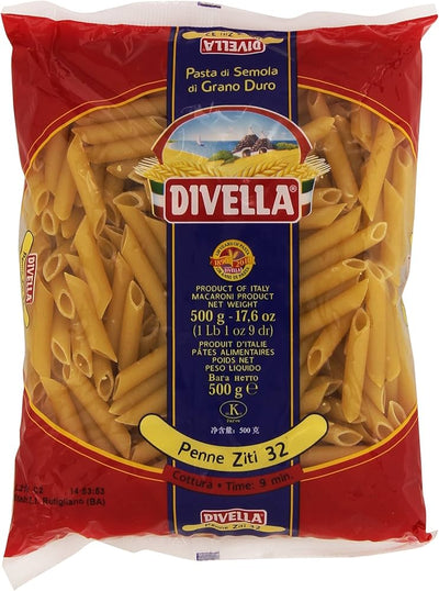 Divella Pasta Penne Ziti 500g - Case of 24 (Italy)