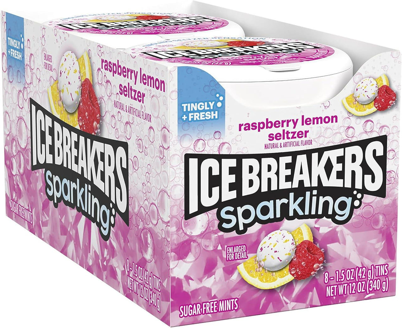 Ice Breakers Sparkling Raspberry Lemonade Seltzer Tins - 8ct