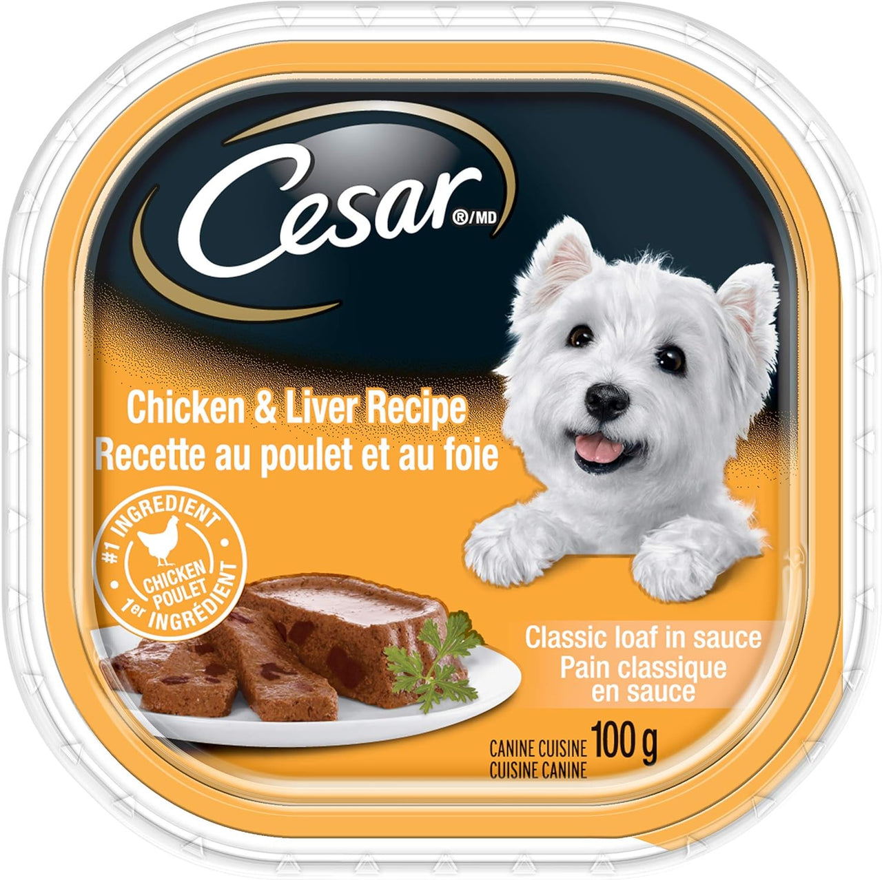 Cesar Chicken & Liver Dog Food 100g - Case of 24