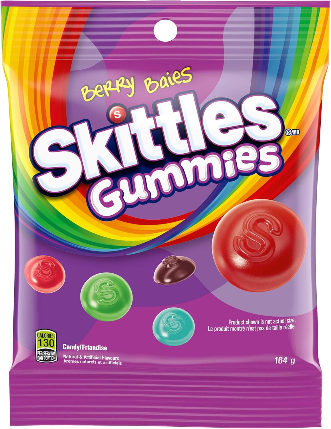 Skittles Gummies Wild Berry Peg Bag 164g - Case of 12 (Canadian)
