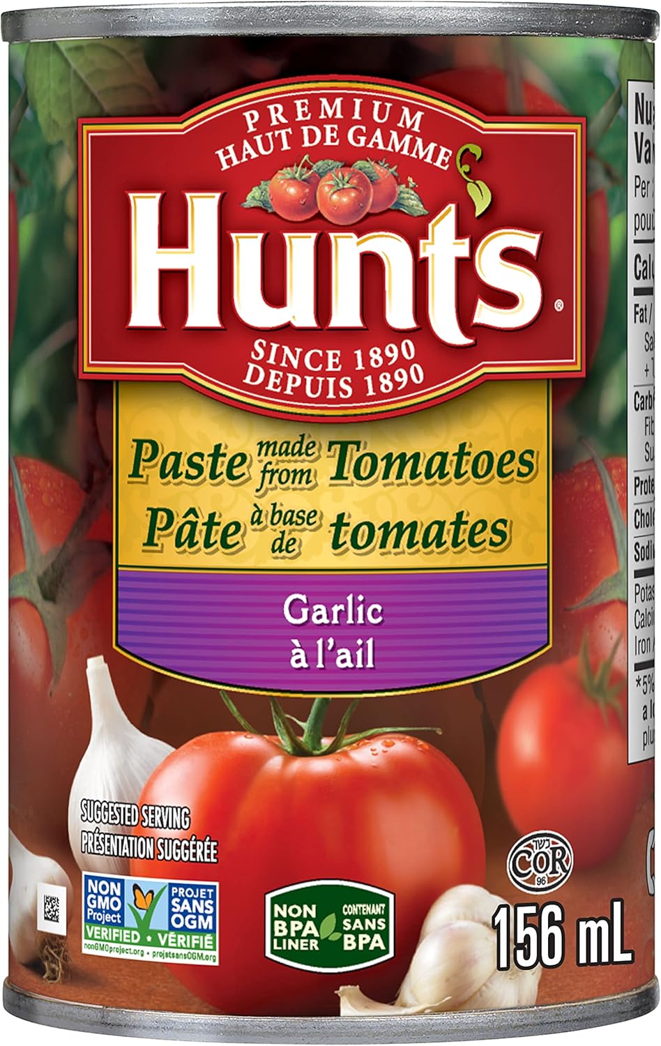 Hunts Tomato Paste Garlic 156ml - Case of 24