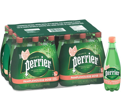 Perrier Carbonated Natural Spring Water Pink Grapefruit Flavor 500ml (24pack)