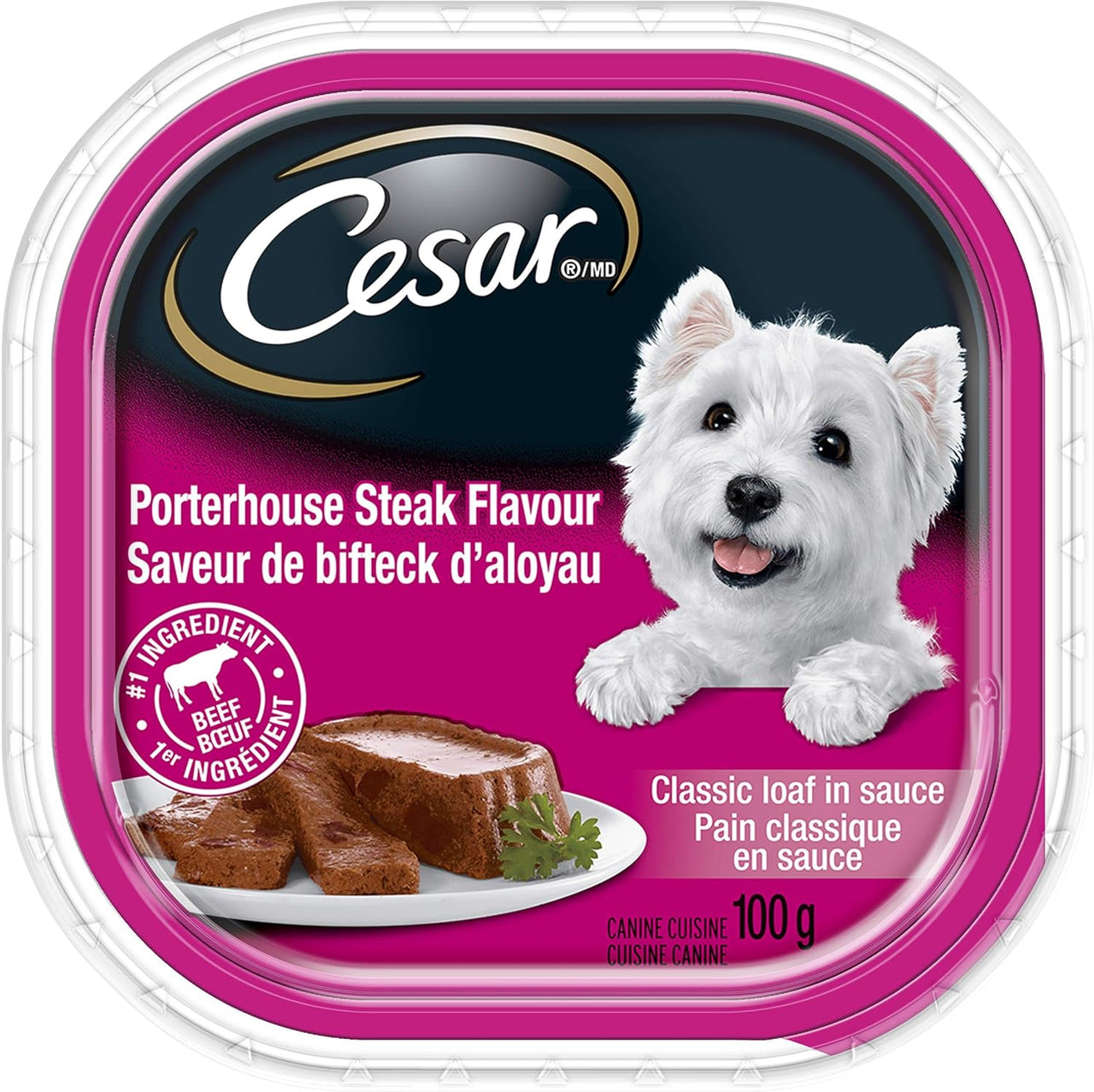 Cesar Porterhouse Steak Dog Food 100g - Case of 24