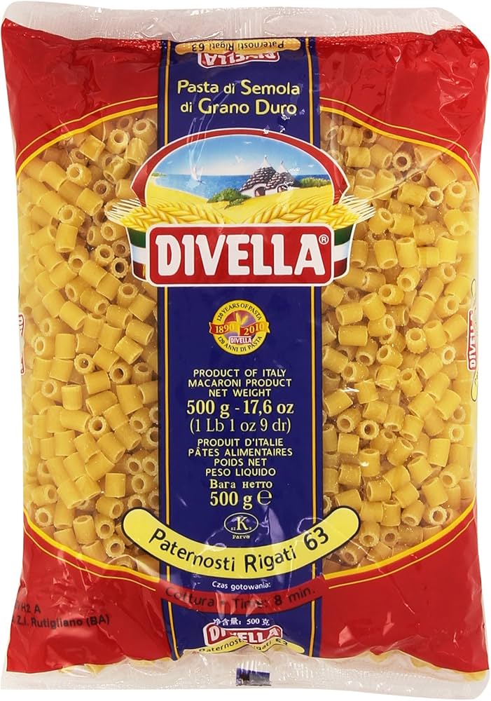Divella Pasta Paternosti Rigati 500g - Case of 24 (Italy)