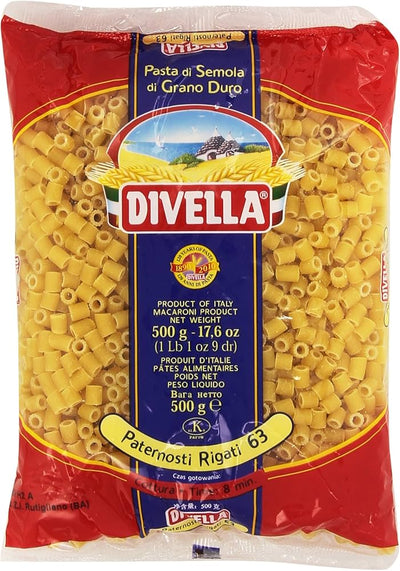 Divella Pasta Paternosti Rigati 500g - Case of 24 (Italy)