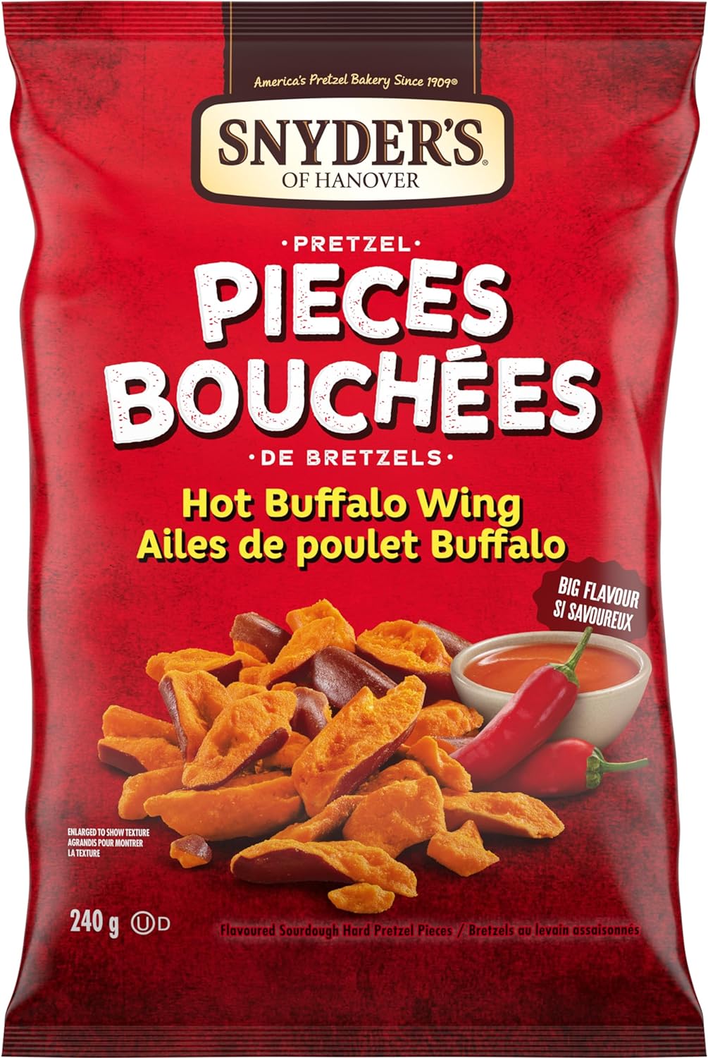 Snyder's Pretzel Pieces Hot Buffalo Wing - Case of 12