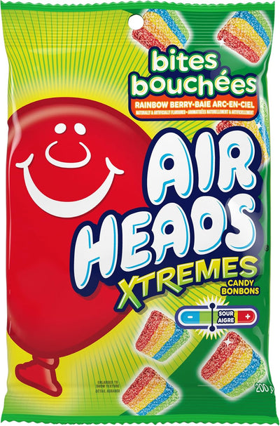 Airheads Xtremes Bites Rainbow Berry 200g - Case of 12