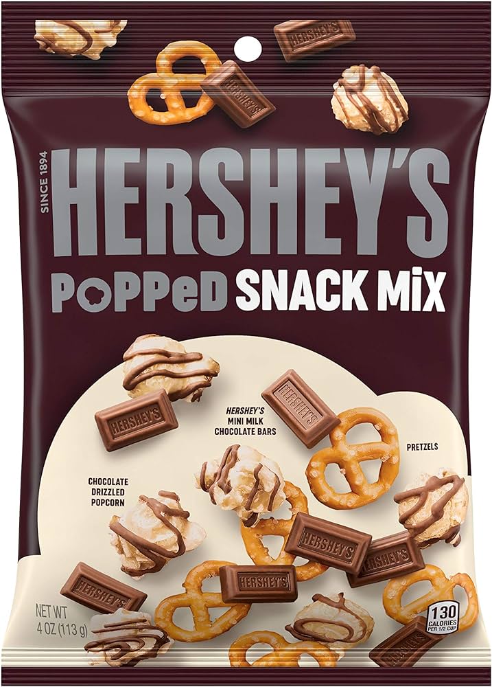 Hershey's Popped Snack Mix Peg Bag 113g - Case of 12