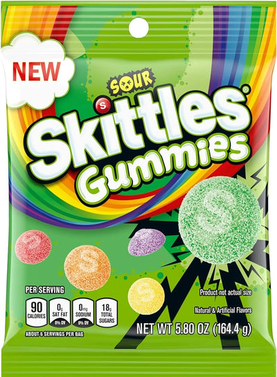 Skittles Sour Gummies Peg Bag (Case of 12)