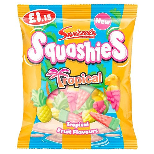Swizzels Squashies Tropical Fruit 100g - Case of 12 (UK)
