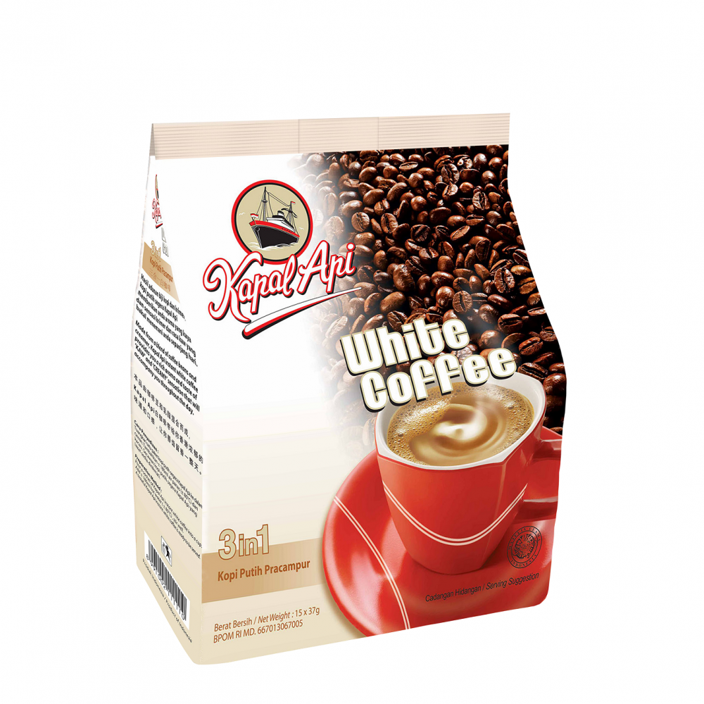 Kapal Api 3in1 White Coffee 15 x 37g - Case of 6 (Indonesia)
