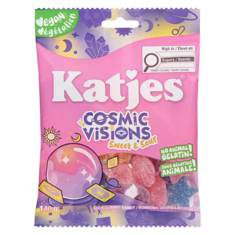 Katies Cosmic Visions Sweet & Sour Gummies 140g - Case of 15