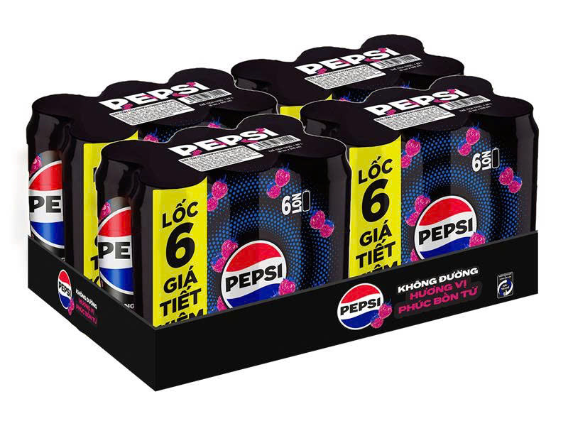 Pepsi Raspberry Zero - Phúc Bồn Tử 320ml - Case of 24 (Vietnam)
