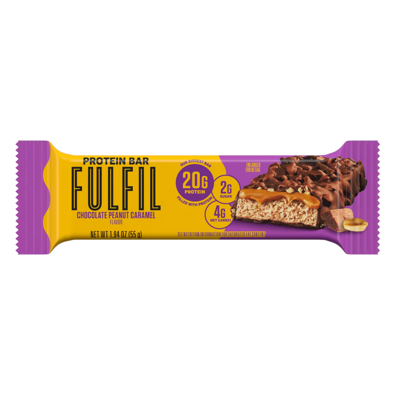 Fulfil Chocolate Peanut Caramel Protein Bar 55g - 12ct