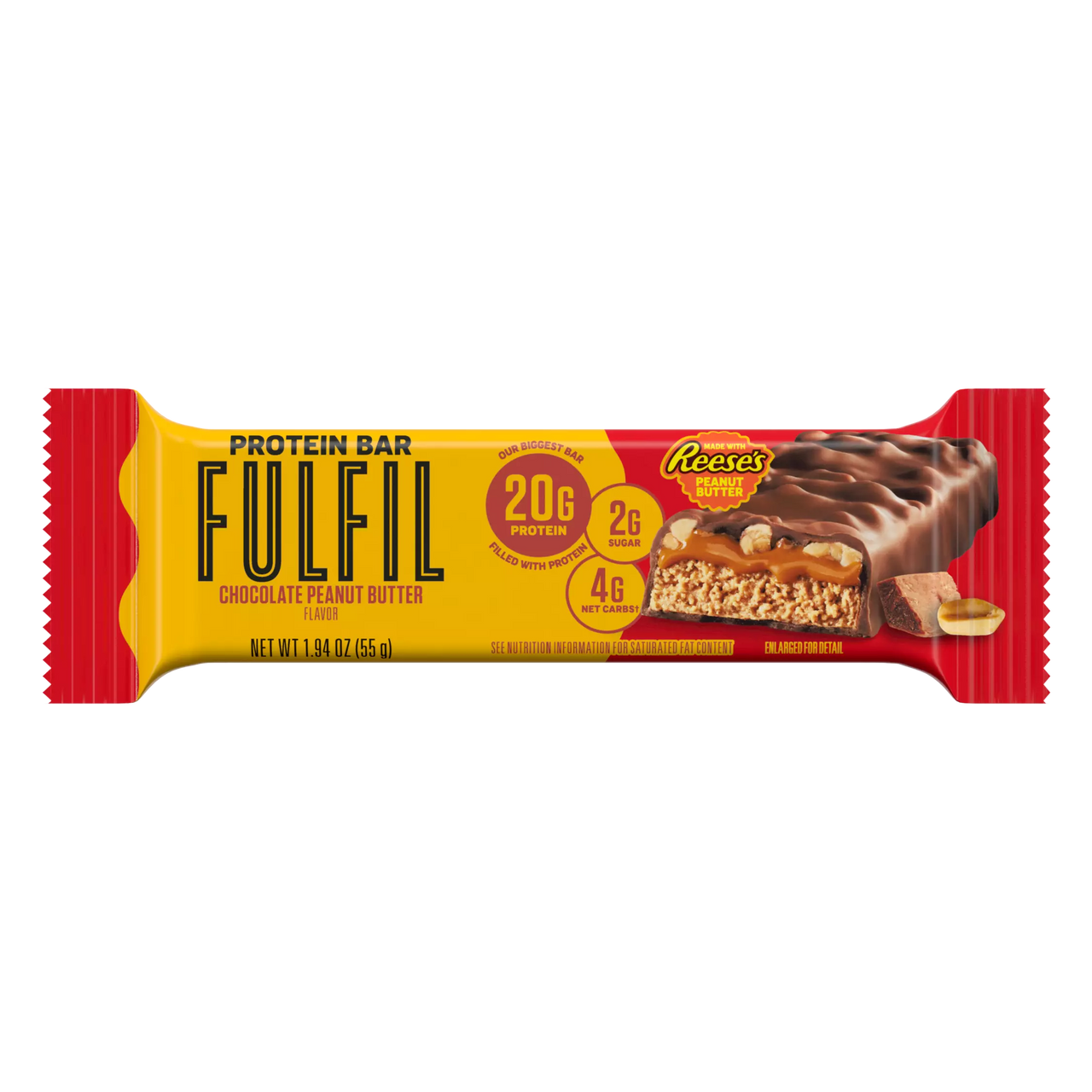 Fulfil Reese's Chocolate Peanut Butter Protein Bar 55g - 12ct