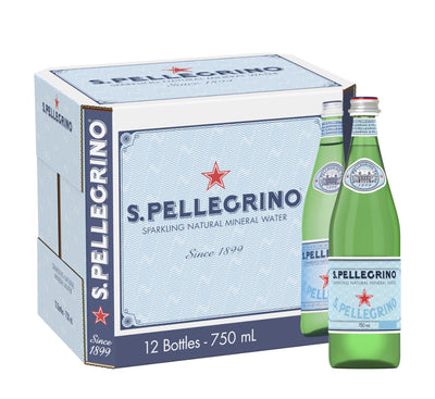 S. Pellegrino Carbonated Natural Mineral Water 750ml (12 pack)
