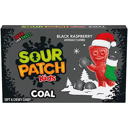 Sour Patch Kids Coal Black Raspberry Theater Box 3.1oz - Case of 12 (USA)