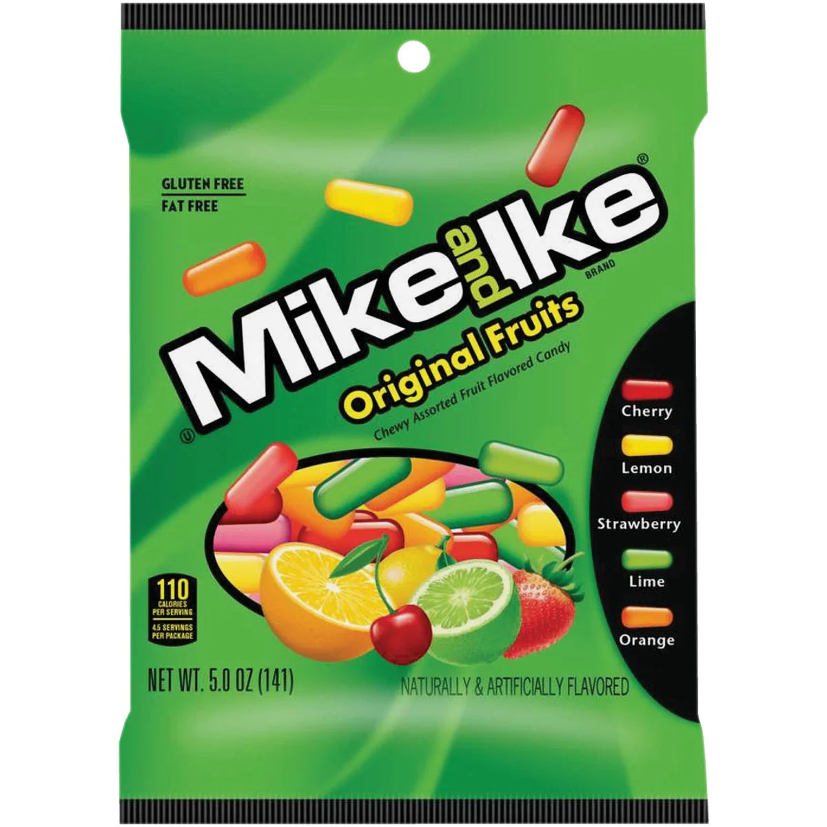 Mike & Ike Original Fruits Peg Bag 141g - (Case of 12)