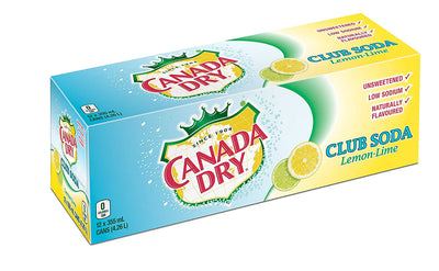 Canada Dry Club Soda Lemon-Lime 355ml (Case of 12)