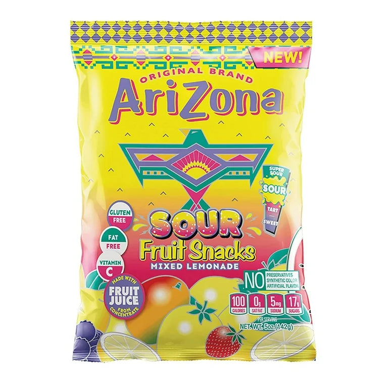 Arizona Sour Fruit Snacks Mixed Lemonade - Case of 12