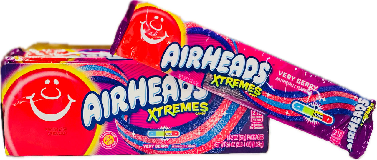 Airheads Xtremes Sour Very Berry 57g - 18ct