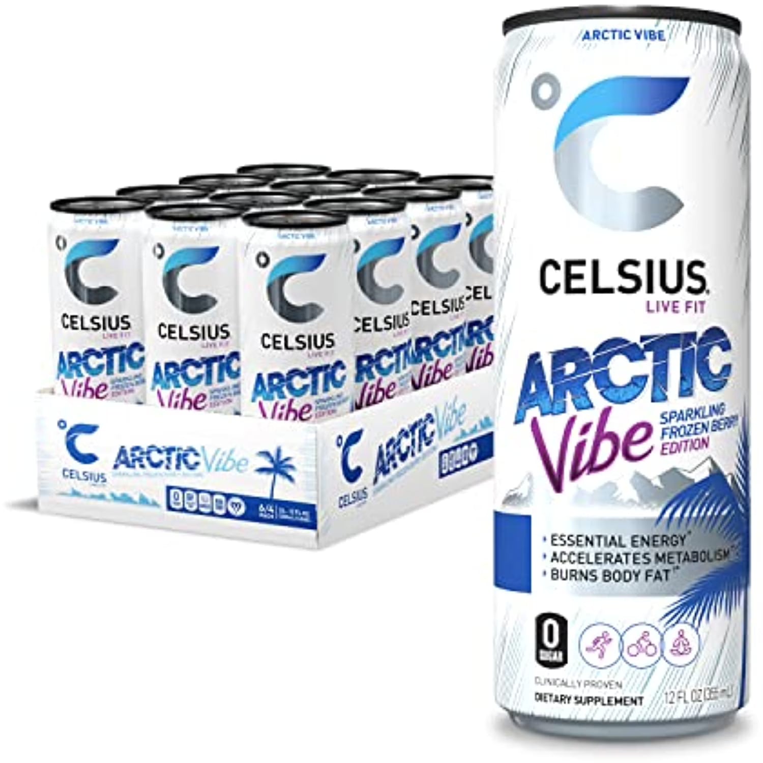 Celsius Sparkling Arctic Vibe Energy Drink 355ml - Case of 12 – Stockup ...