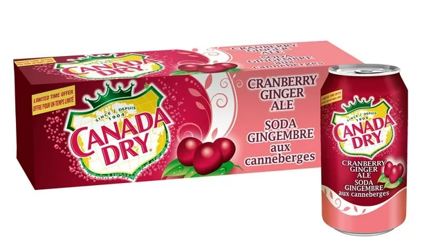 Canada Dry Cranberry Ginger Ale 355ml - Case of 12