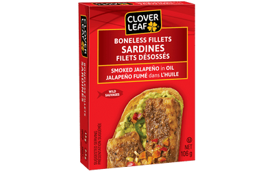 Clover Leaf Boneless Fillets Sardines Smoked Jalapeño in Oil 106g - Case of 18