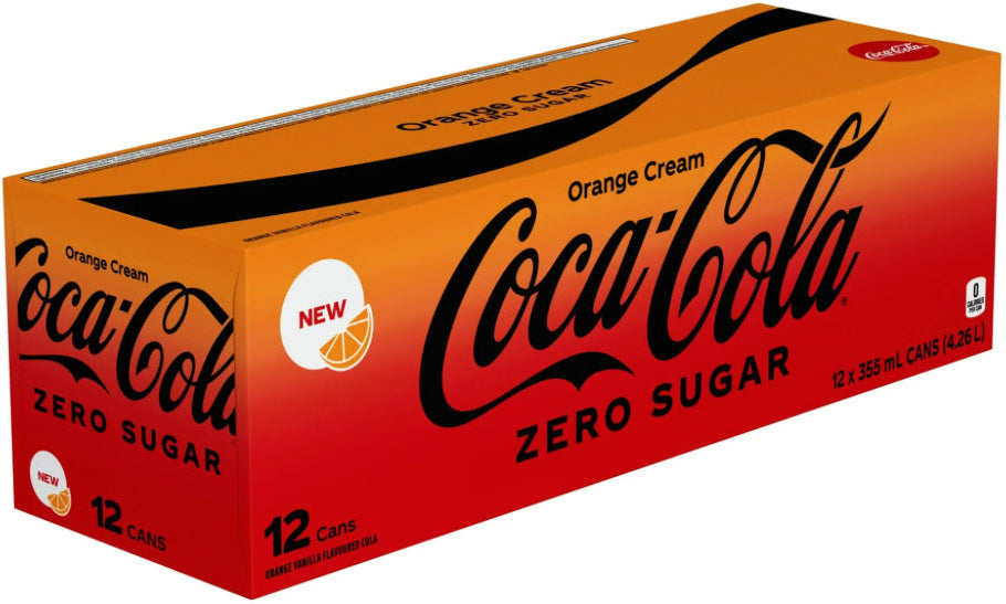 Coca Cola Orange Cream Zero 355ml - Case of 12(jan.12.25)